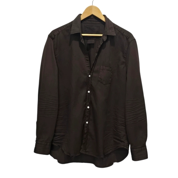 Fraink & Eileen Barry Tailored Brown Button-Up Shirt Size L
